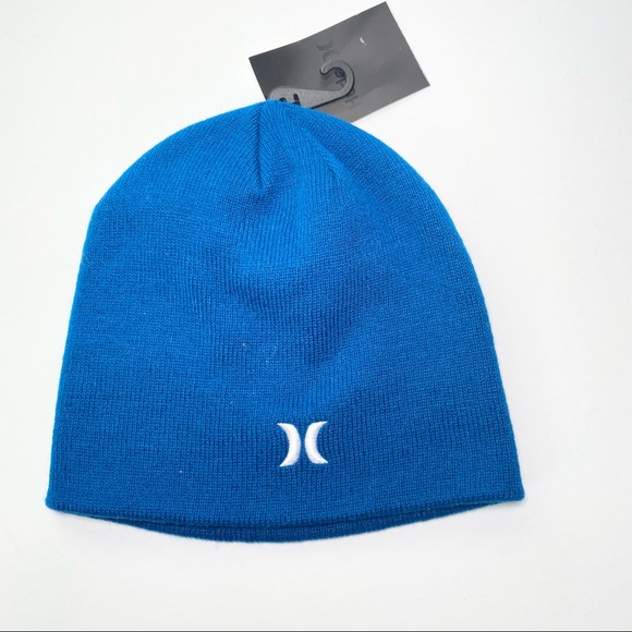 Hurley Beanie Logo Icon Staples Beanie Winter Hat blue Adult NWT one size - Picture 3 of 7